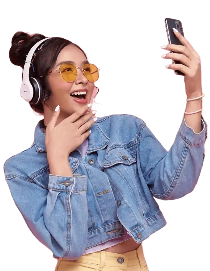 Young woman watching Instagram Reels on her phone