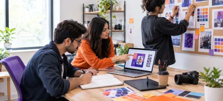 The Scalerox studio in 2020, working on early design and social media projects