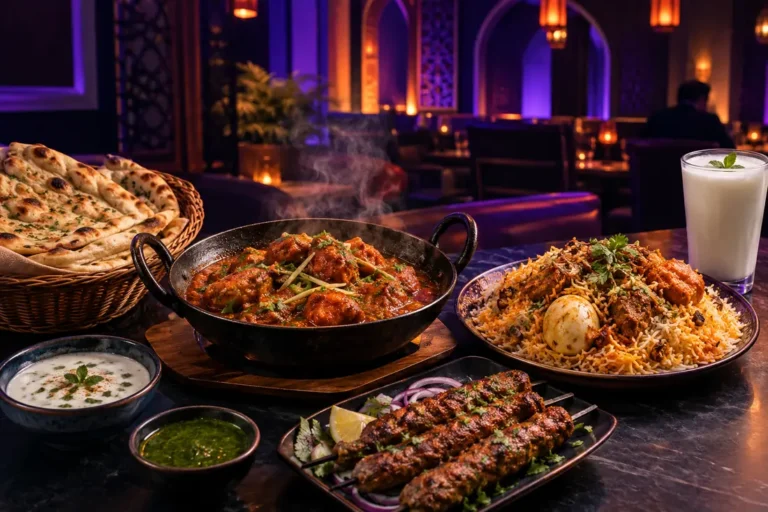 Pakistani restaurant dishes served in a restaurant in Riyadh, Saudi Arabia