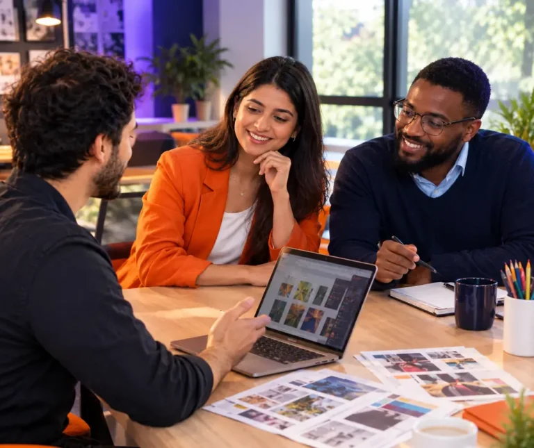 Scalerox hiring team reviewing a candidate portfolio