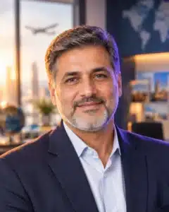 Travel agency owner working in tourism and bookings